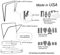 MB GPW, MB GPW PartsTop Bow Detail -Top Bow Detail,MB,GPW,Top Bow Detail Jeep G503 RFJP VintageJeeps